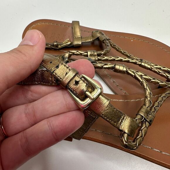 Lauren Ralph Lauren Women’s Alexa Leather Sandals Size 6 - Picture 6 of 9